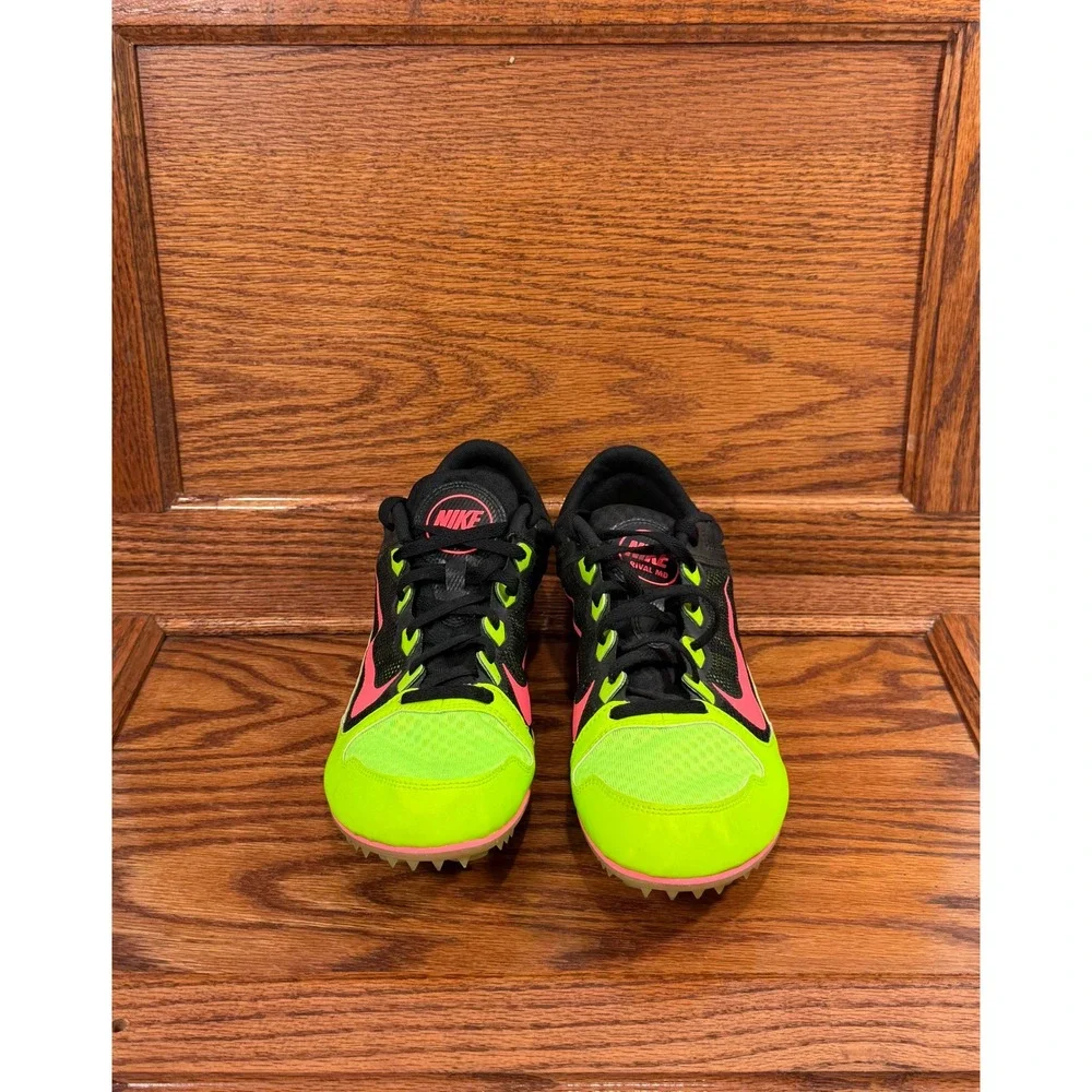 Nike Rival MD 7 Lime Green Black‎ Mid Distance Track Spikes Shoes Women 12